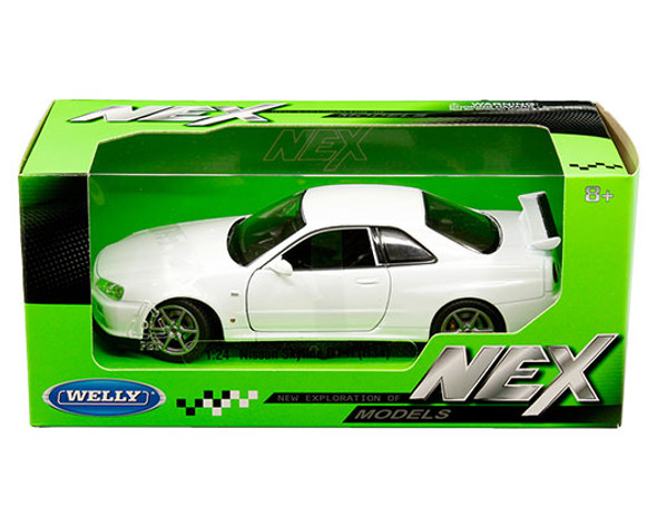 Nissan Skyline GT-R (R34) RHD (Right Hand Drive) White 1/24 Model Car by Welly