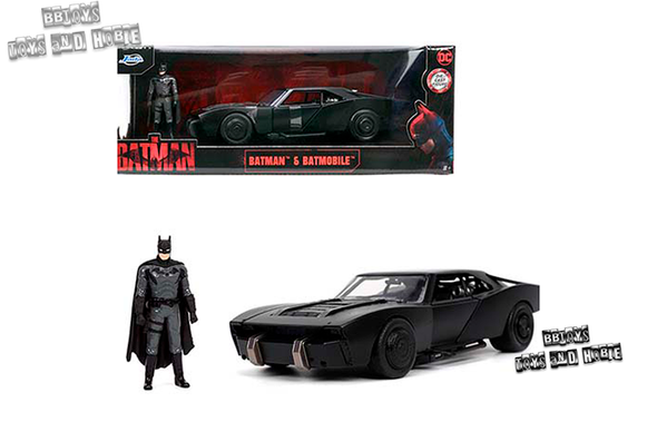 Batmobile Matt Black with Batman Diecast Figure "The Batman" (2022) Movie 1/24 Jada toys