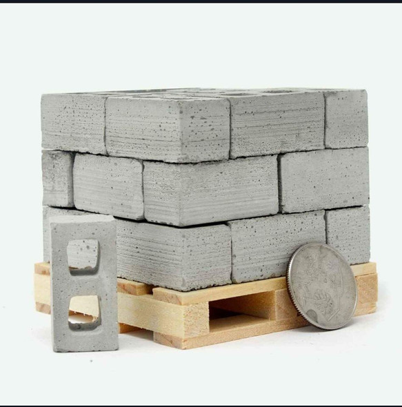 Mini Cinder Block pallet scale 1/12 24 pack Model by Mini Metals