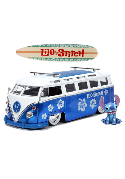 1962 Volkswagen T1 bus  Disnep Stitch 1/24  "Hollywood Rides" Tv Serie Model car by Jada toys