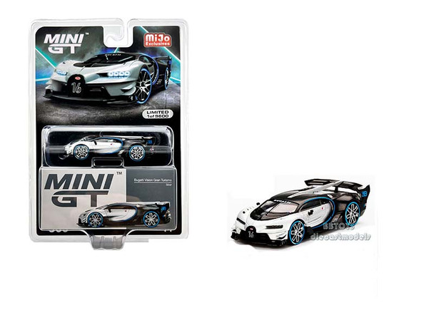 Bugatti Vision Gran Turismo Silver and Black "Limited Edition to 3740 pieces Worldwide 1/64 Diecast Model Car by True Scale Miniatures