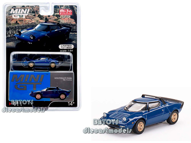 Lancia Stratos HF Stradale Bleu Vincennes Blue Limited Edition 1/64 Diecast Model Car by True Scale Miniatures