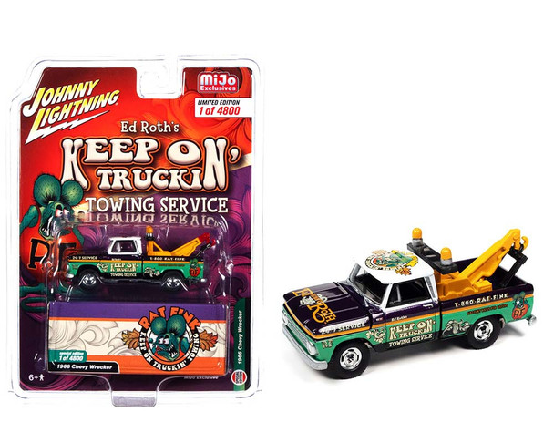 1966 Chevrolet Wrecker Ed Roth’s "Rat Fink Towing Service" Limited Edition to 4000 pieces Worldwide 1/64 Diecast Model Car by Johnny Lightning