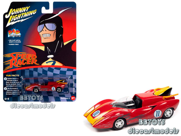 Captain Terror's Car #11 Red (Raced Version) "Speed Racer" (1967) TV Series "Pop Culture" 1/64 Diecast Model Car by Johnny Lightning