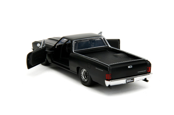 1967 Chevrolet El Camino Matt Black "Fast & Furious" Series 1/32 Diecast Model Car by Jada