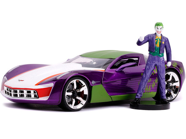 2009 Chevrolet Corvette Stingray with Joker Diecast Figurine 1/24 Model Car by Jada Toys