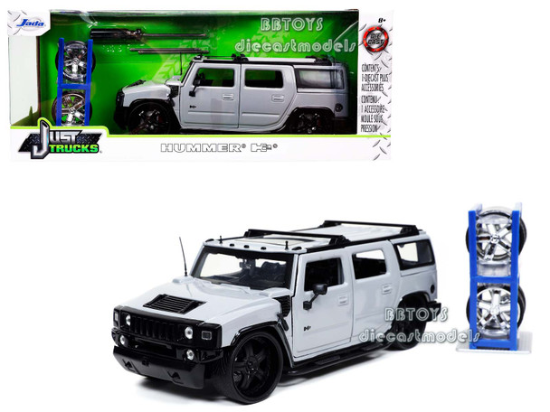 2003 Hummer H2 Grey with Extra Wheels "Just Trucks" Series 1/24 Diecast Model Car by Jada