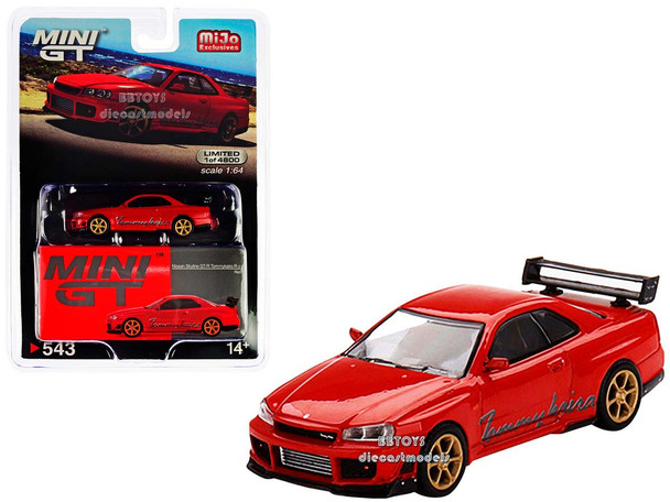 Nissan GT-R (R34) RHD (Right Hand Drive) Red "Tommykaira R-z" 1/64 Diecast Model Car by True Scale Miniatures