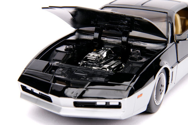 K.A.R.R. Black and Silver with Light "Knight Rider" (1982) TV Series "Hollywood Rides" Series 1/24 Diecast Model Car by Jada