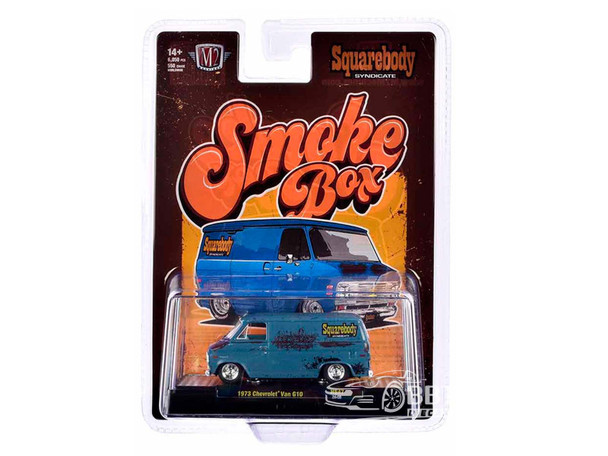 1973 Chevrolet G10 Van Blue (Rusted) with Blue Interior "Smoke Box" 1/64 Diecast Model Car by M2 Machines