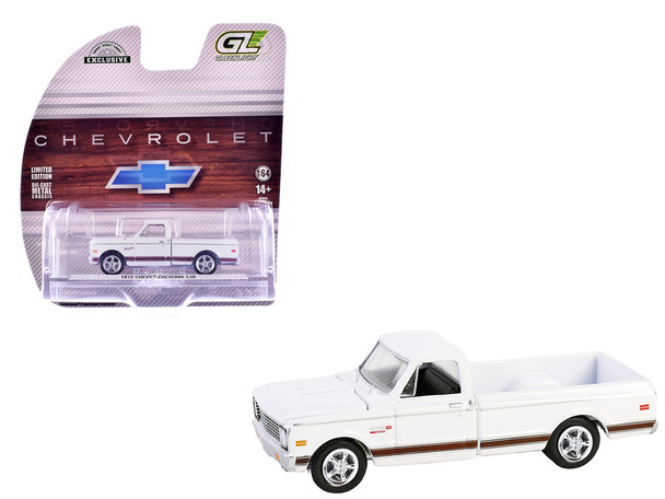 1972 Chevrolet Cheyenne C10 Short Bed Pickup Truck White "Hobby Exclusive" Series 1/64 Diecast Model Car by Greenlight