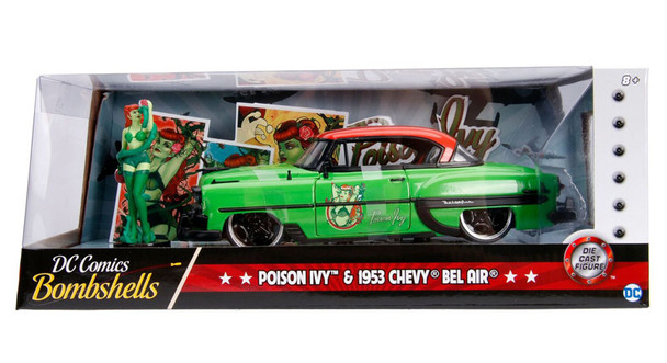 1953 Chevrolet Bel Air with Poison Ivy  Diecast Figurine DC Comics Series  1/24 Diecast Model Car by Jada