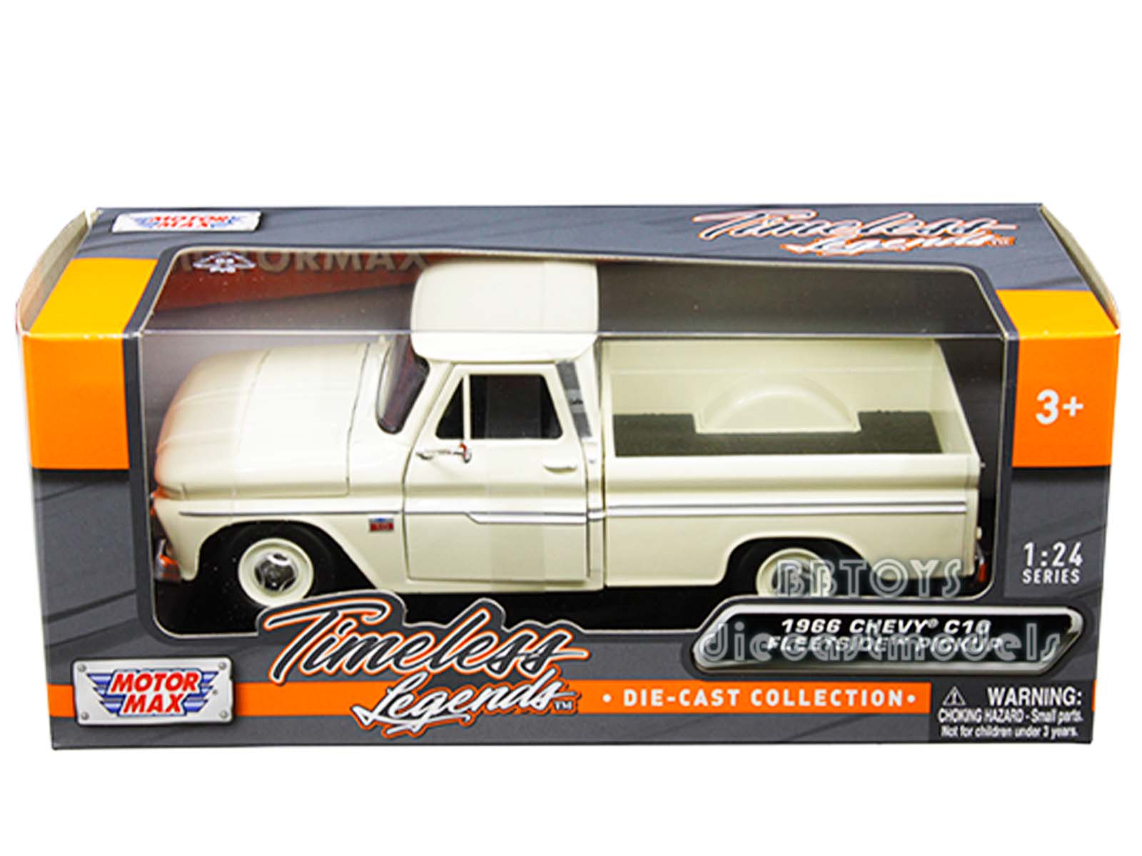 1966 CHEVROLET C10 FLEETSIDE PICKUP CREAM 1/24 DIECAST MODEL