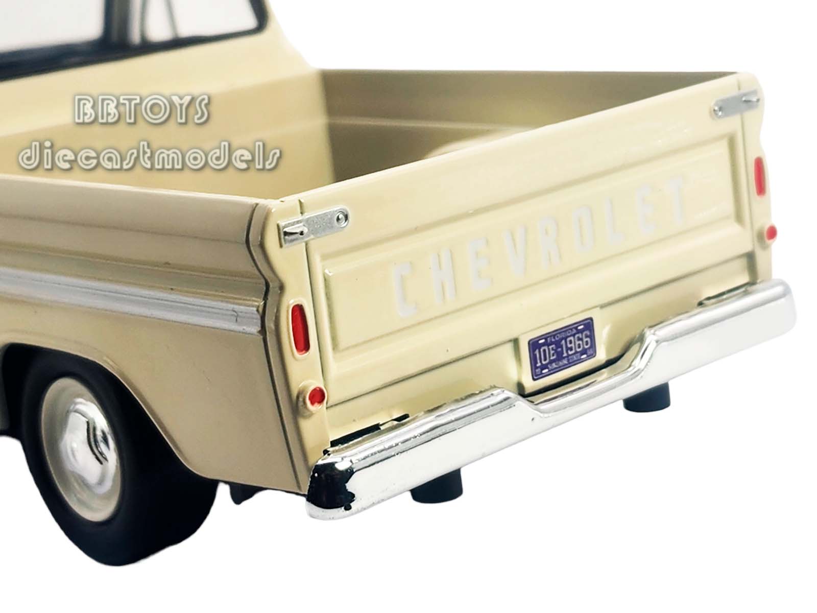 1966 CHEVROLET C10 FLEETSIDE PICKUP CREAM 1/24 DIECAST MODEL