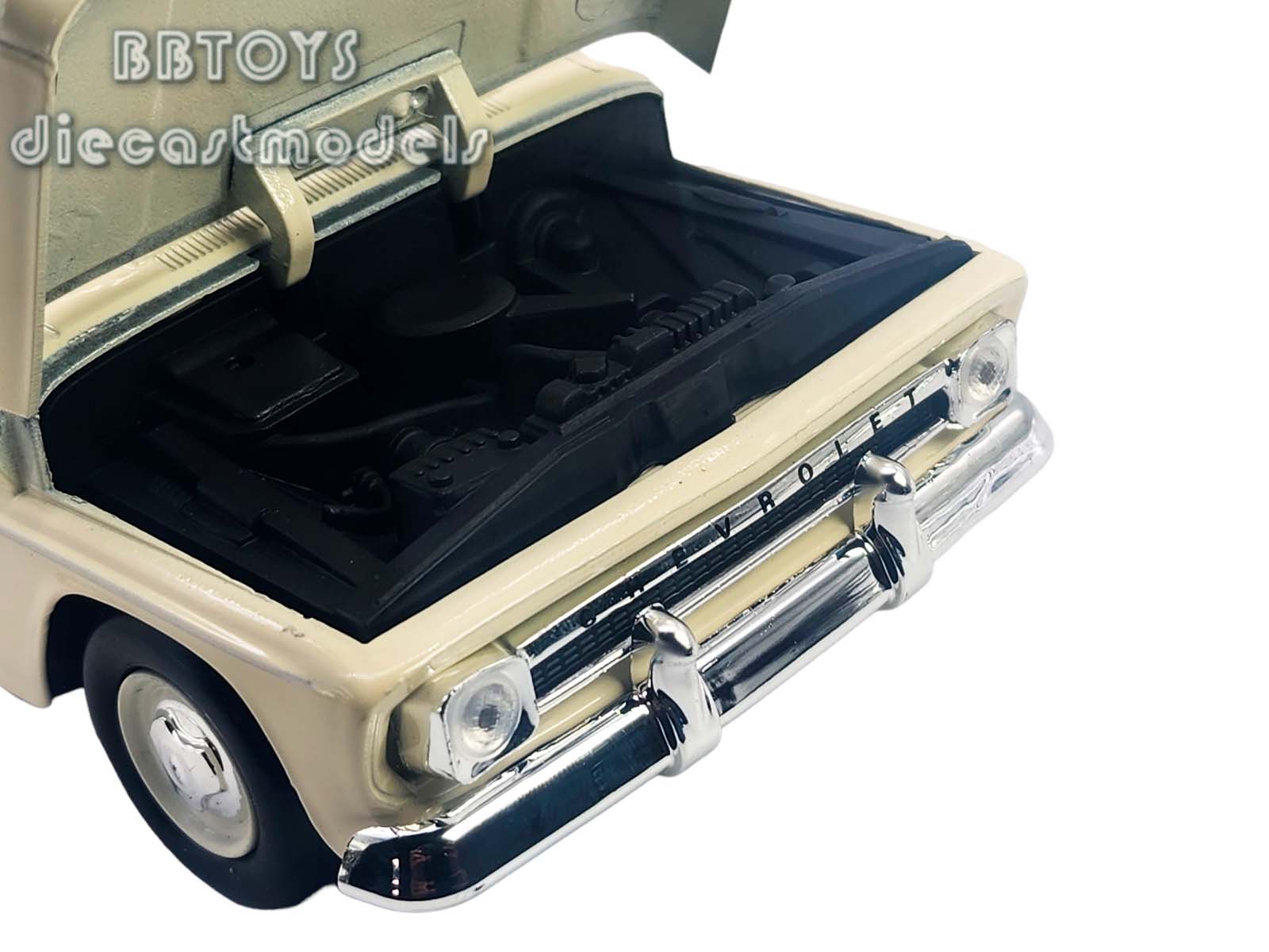 1966 Chevrolet C10 Fleetside Pickup Truck Cream 1/24 Diecast