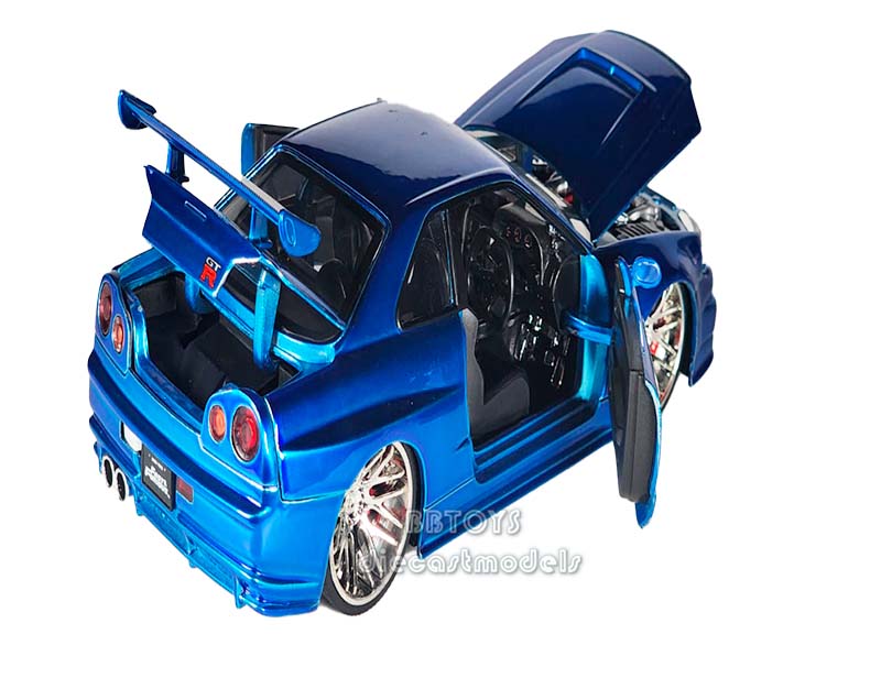 1:24ワイスピ BRIAN&#39;S NISSAN SKYLINE GT-R R34 BRIAN'S NISSAN SKYLINE GT-R BNR34 1/24 scale DIECAST CAR