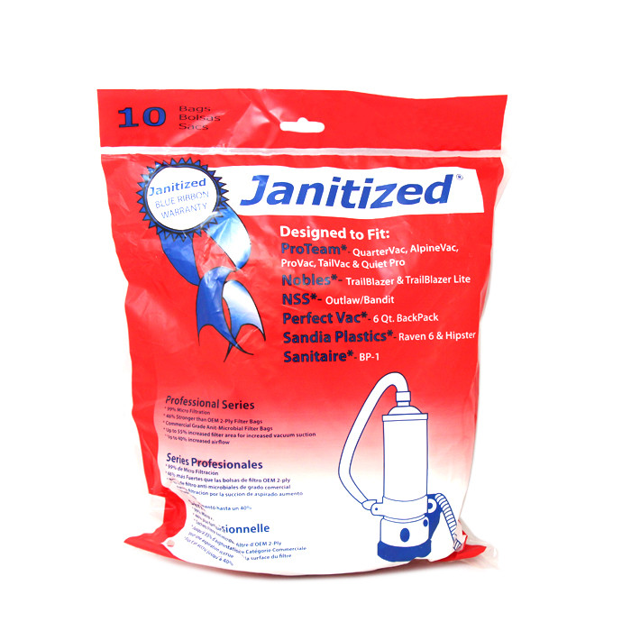 TailVac Backpack vacuum bags 