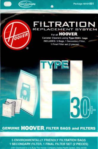 H30 Canister Vacuum Cleaner Bags 5pk 
