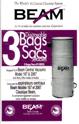 Beam Central Vacuum Cleaner Bags 110025 