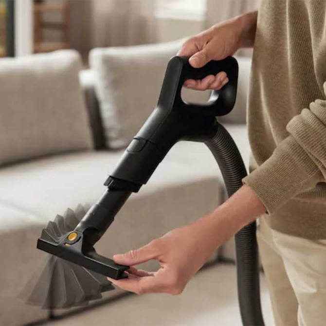 2 in 1 crevice and upholstery tool for easy use. 