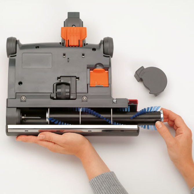 Clean out port and quick change brush bar makes maintenance hassle free