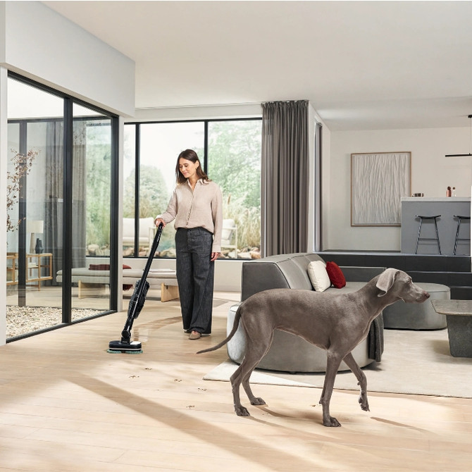 Miele HX3 Vacuums and washes your hard floors.