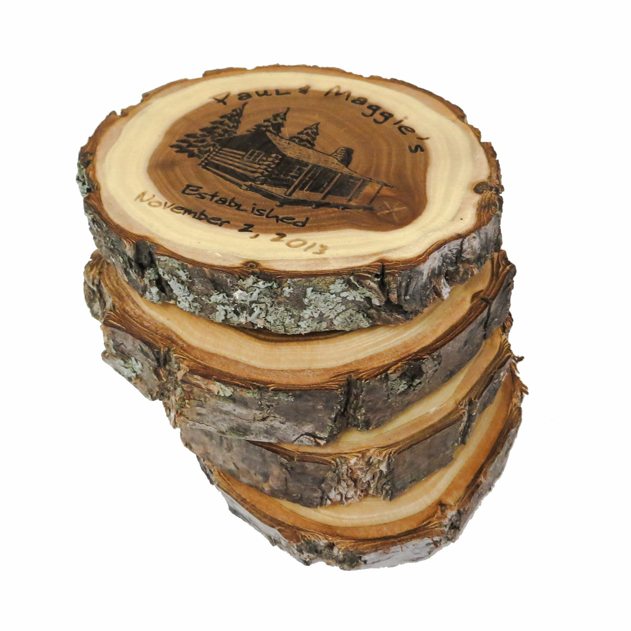 Wooden Coasters Made From Reclaimed Tobacco Sticks- Set of Four