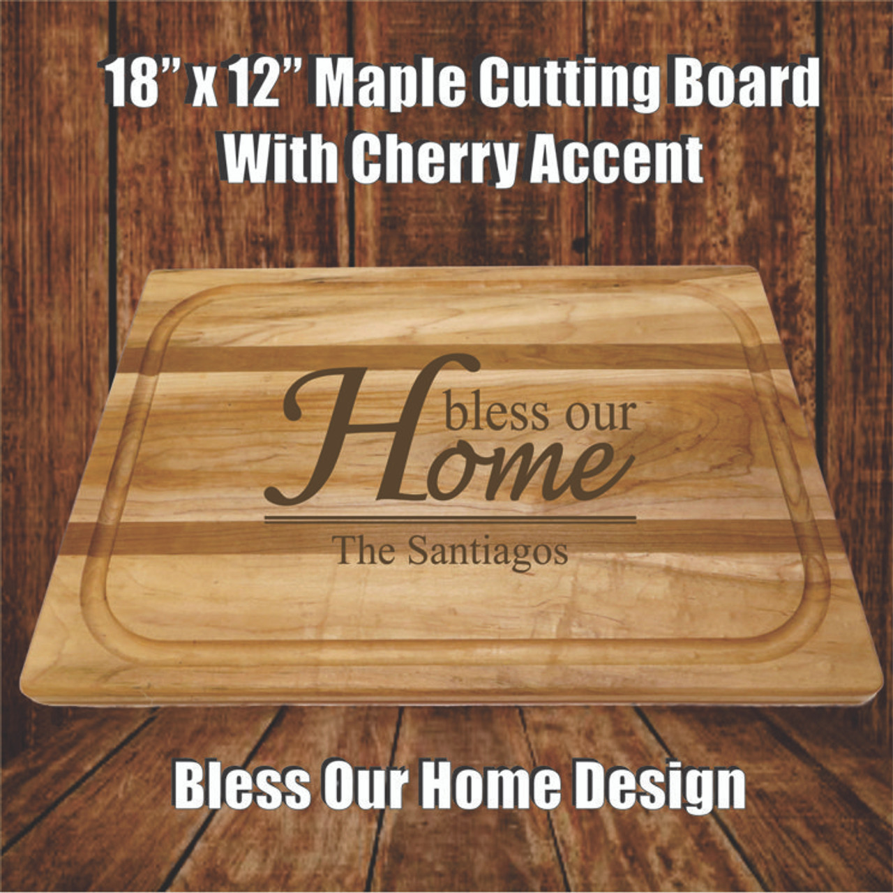 Personalized Bread Cutting Board with Crumb Catcher- Maple Hardwood –  Sawyer Custom Crafts