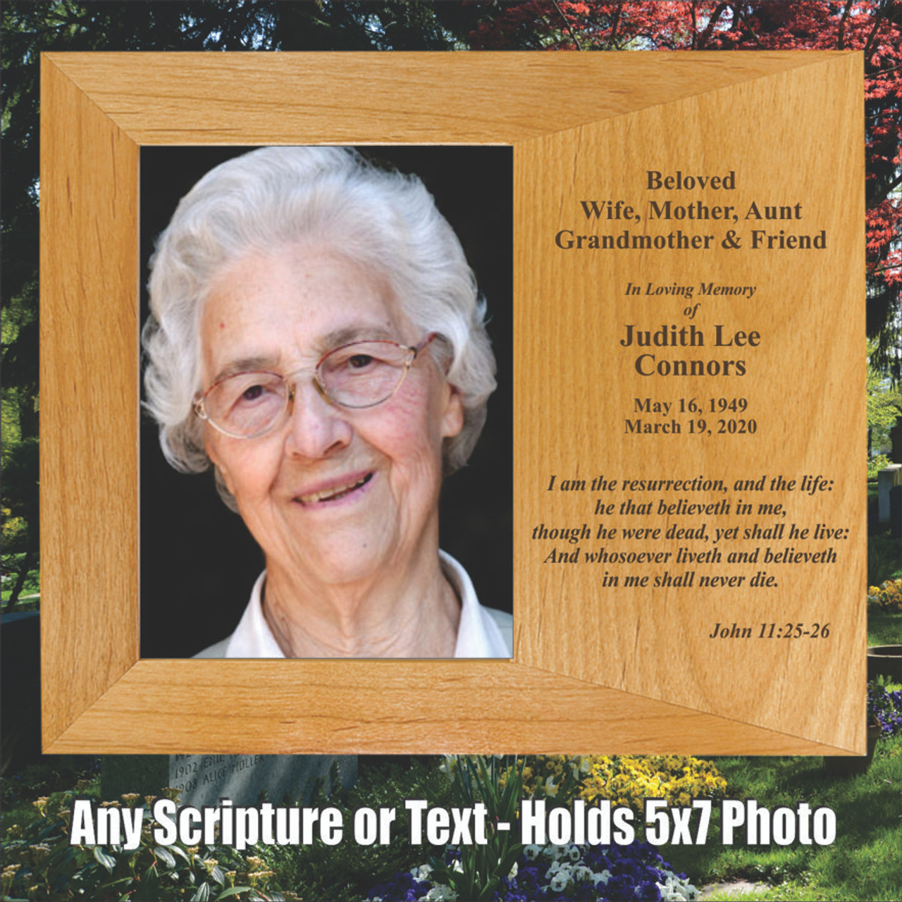 Memorial Glass Vertical 5 X 7 Personalized Photo frame