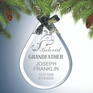 Teardrop Personalized Memorial Ornament Teardrop Personalized Memorial Ornament