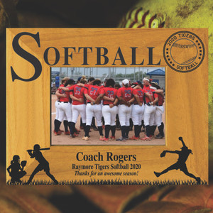 Softball Coach Gift Personalized Picture Frame - With Personal Thank You Message Softball Coach Gift Personalized Picture Frame - With Personal Thank You Message