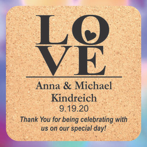 Love Wedding Favor Coasters Love Wedding Favor Coasters