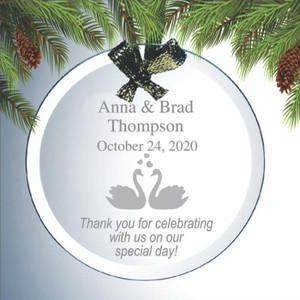 Swans Engraved Ornament Wedding Favors Swans Engraved Ornament Wedding Favors