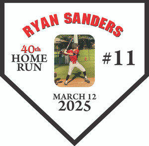 Ryan Sanders 40th Home run, date March 12, 2025 Ryan Sanders 40th Home run, date March 12, 2025