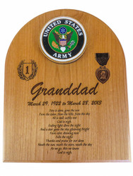 US Army Military Memorial Plaque US Army Military Memorial Plaque
