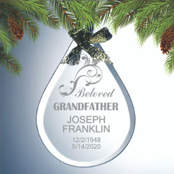 Teardrop Personalized Memorial Ornament Teardrop Personalized Memorial Ornament