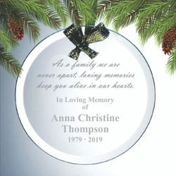 Round Beveled Glass Personalized Memorial Ornament Round Beveled Glass Personalized Memorial Ornament