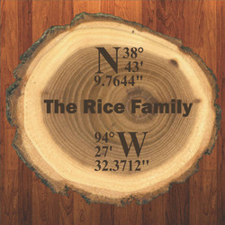 Our Family Home Coordinates Live Edge Log Plaque Our Family Home Coordinates Live Edge Log Plaque