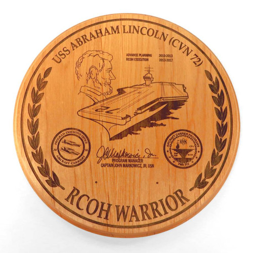 Custom USS Abraham Lincoln Aircraft Carrier Plaque for US Navy.