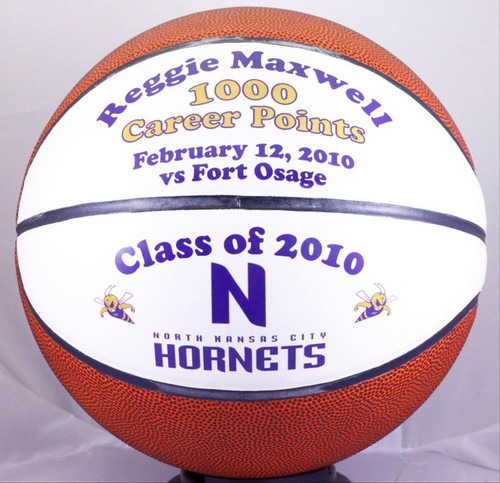 Personalized sports balls are a great gift idea for any sports nut. High school basketball is a time to remember. Customize a basketball with your name , graduation year and record career points!