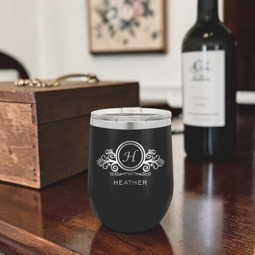 Custom Monogram wine tumbler