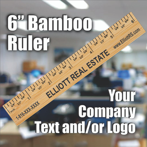 6" Bamboo Ruler - Personalized With  Any Text
