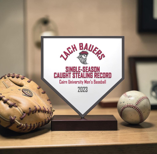 Custom photo baseball home plate. Stand not included