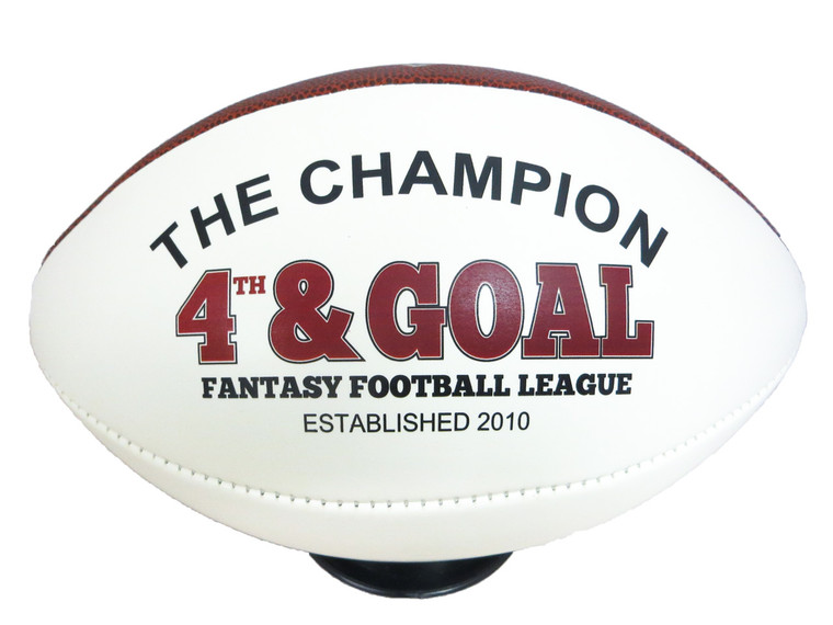 Fantasy football league champion footballs make a unique trophy for a stellar season!
