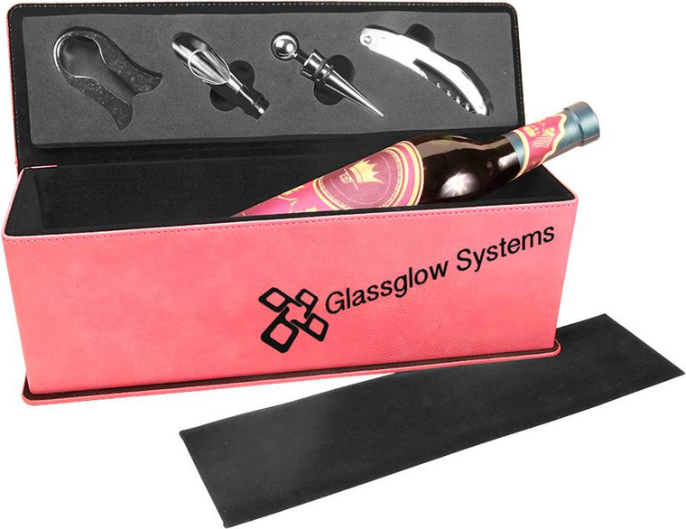 Our pink leatherette wine box makes a fantastic bridal gift for your princess.