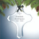 Cross Beveled Glass Personalized Memorial Ornament