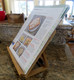 Bamboo Chef's Easel Shown Holding Recipe Booklet