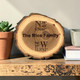Family Home Coordinates Live Edge Log Plaque