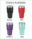 Drink Tumbler Color Options