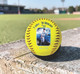 Team player softball showing a photo of a player with their name and team number